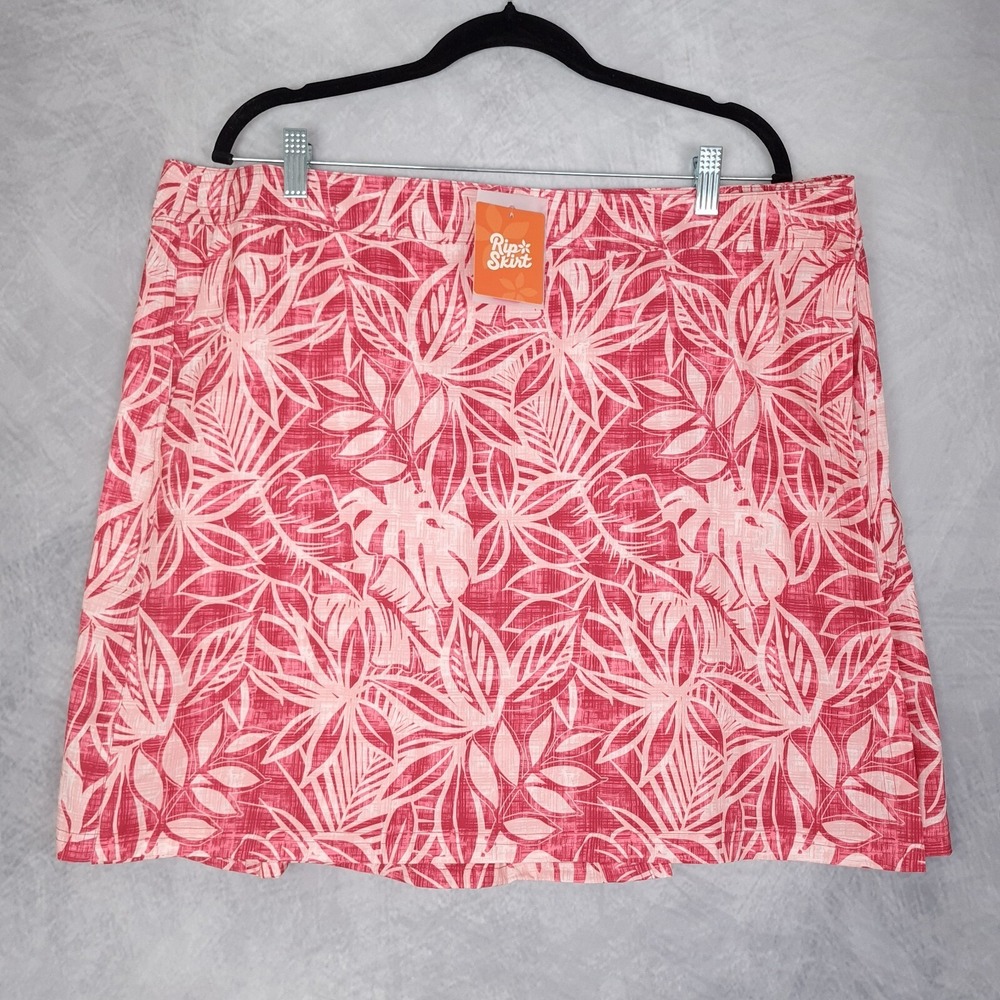 Rip Skirt Hawaii Womens XXL Pink White Floral Wrap Beach Swim Coverup Quick Dry